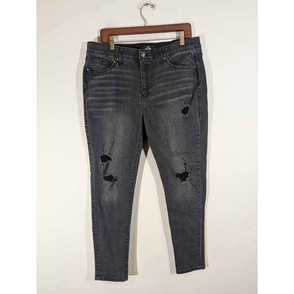 Lularoe Jeans Women 34 Dark Wash Magic Waistband Distressed High Rise Skinny Fit - Picture 1 of 10